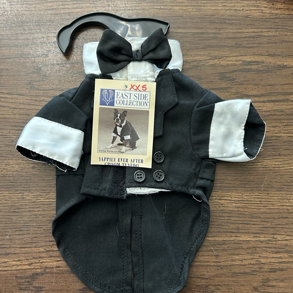 East Side Collection Yappily Ever‎ After Dog Tuxedo XXS Wedding Prom Bow Tie